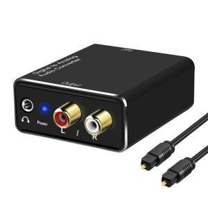 디지털- 오디오 변환기 DAC SPDIF L/R RCA  3.5mm AUX 스테레오 어댑터