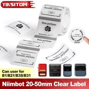 Niimbot B1 투명 라벨 휴대용  프린터 30-50mm 열전사 용지 접착 B3S/B203