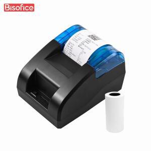 BISOFICE 열전사 영수증 프린터 데스크톱 USB  BT 무선 연결 바코드 로고 인쇄 용지 1 롤 58mm