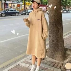 겨울 기모 원피스 후드 롱원피스 루즈핏