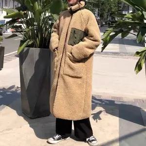 [하프클럽/]여성 롱점퍼 양털 롱자켓 캐주얼룩 긴점퍼 긴자켓