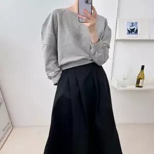여자 라글란 크롭 무지 키치룩 가오리핏 배꼽 맨투맨_5