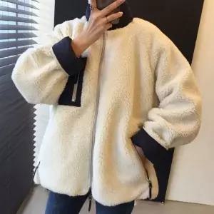 [하프클럽/]여성아우터 양털 양면 후리스 집업점퍼 오버핏 자켓