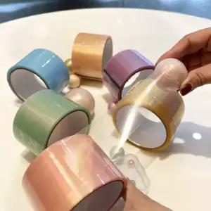 7.2cm 펄컬러 끈끈이 볼 테이프 공 만들기  찐득 말랑이 6개 