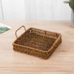 [하프클럽/]베스트 사각 라탄짜임 트레이(22cm) 소품 라탄바스켓