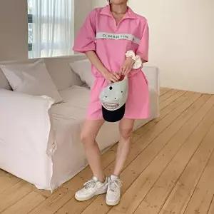 [옷자락]여자 데일리 루즈핏 나일론 반팔 아노락 밴딩 반바지 여름 세트