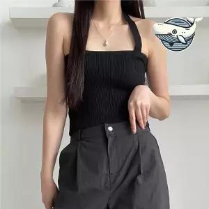 [하프클럽/]여성 홀터넥 민소매 니트티 여름 레이어드용