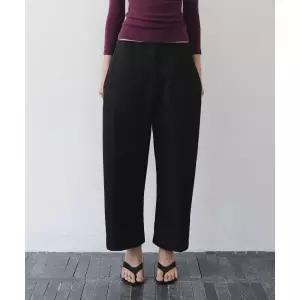 AFTERGLOWOOL Curved Ankle Pants-Black 2315200