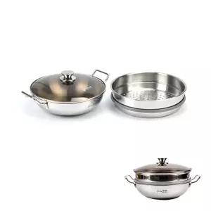 스텐 2단 양수 찜냄비 전골냄비 28cm 찜솥/찜기/만두/샤브샤브/국수