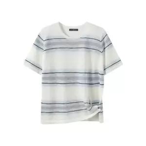 [나인식스뉴욕]단가라 배색 포인트 투웨이 반팔 니트 NQ2KT055L0 _P427746663
