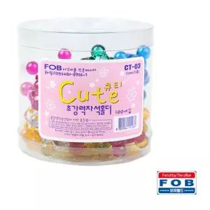 포비 초강력 큐티 자석 홀더 CT-03 15mm 100개입 놀이용/광고용/교재용/교육용/자석부착