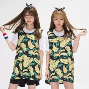 고품질 남여공용 커플비치웨어 바나나나시(2color) 농구티 (W25924E)