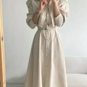 이쁘다요 트렌치 셔츠 롱 벨트 무드 원피스