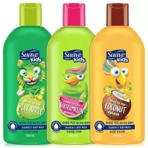 [신세계라이브쇼핑]수아브 키즈 헤드투토 올인원 클렌저 과일향 3종 350ml 2개