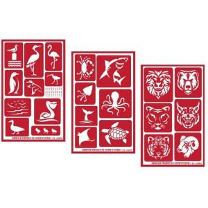 ARMOUR ETCH OVER 재사용 스텐실 생물 동물 가능한 동물 세트 에칭 유리 테마