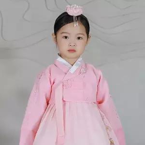 [보리보리/하랑한복]하랑한복 꽃비랑 여아용 아동 한복 세트