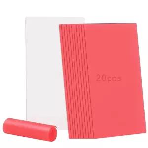 헬리비비 치과용 베이스 플레이트 왁스 20PCS 틀니 성형에 사용할 수 없음 주조 시트 재료 실험실 빨간색