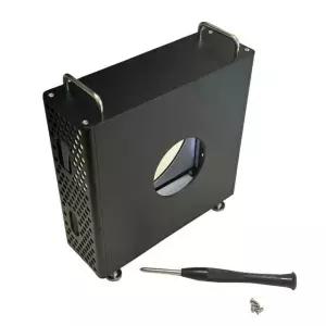 맥 미니 M4 브래킷 알루미늄 CNC 2024용 보호 케이스 / 인클로저 교체(블랙) Pro Black