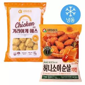 순살 치킨 가라아게 1kg + 허니소이 1kg 후라이드 간장 세트