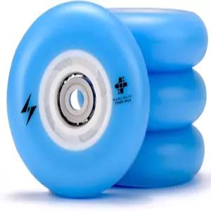 실내외용 COSMOID 조명 인라인 스케이트 휠 및 롤러 블레이드 76mm/80mm 90A 발광 4팩 BLUE 76