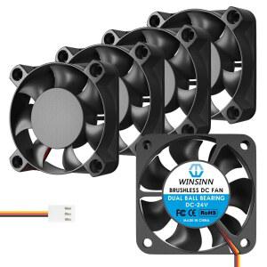 WINSINN 40mm 팬 24V 3PIN, 마더보드 팩) 24볼트 4010 작동 듀얼 냉각 마이크로 볼 40x10mm 케이스/라우터/TV 브러시리스 베어링, 3D 프린터/컴퓨터/노트북/PC (5개 함께 팬, 박스와