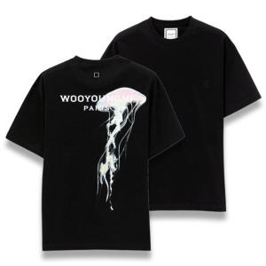 우영미 24SS 코튼 야광 젤리피쉬 백로고 티셔츠 W241TS04708B