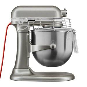 KitchenAid KSMC895CU 8쿼트 상업용 조리대 믹서, 볼 가드, 10단 기어 구동, 윤곽 실버