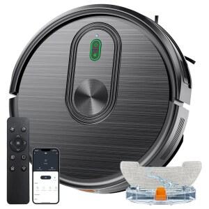 XIEBro 로봇 청소기 및 걸레 콤보, 3200Pa 최대 흡입력이 있는 2 in 1 청소기, 앱 / Wi-Fi 음성, 일정이 자가 충전, 슬림, 반려동물 털, 딱딱한 바닥, 카펫