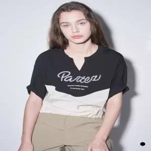 [올리비아로렌]배색 프린팅 티셔츠_VVCAS5M6266_KG