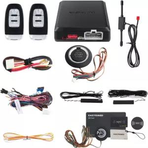 EASYGUARD EC002 스마트 키 RFID PKE 차량 경보 시스템 패시브 키리스 엔트리 원격 시동 푸시 스타트 버튼