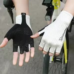 하프핑거 사이클링 장갑 젤 패드 손바닥 미끄럼 방지 충격 흡수 통기성 로드 MTB 자전거 여름 남녀 스포츠