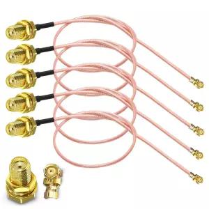 TUOLNK 5PCS SMA 여성용 IPX U.FL RG178 동축 케이블 WiFi 라우터 안테나 카메라 GPS 장치 등을 위한