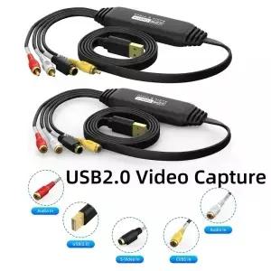 스트리밍용 USB 2.0 비디오 캡처 미니 DV VCR Hi8 DVD TV 셋톱박스 CVBS 또는 소스 장비 VHS-디지털 변환기
