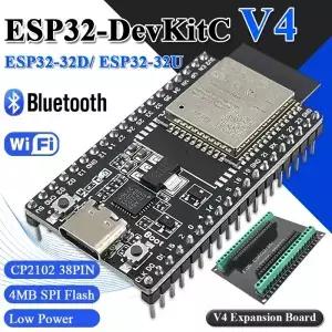 ESP32-WROOM-32U DevKitC WiFi 블루투스 IoT 개발 보드 (2.4G 안테나 포함) 및 무선 프로그래밍을 위한