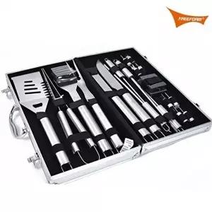 [프리폼]야외 바베큐 용품 19P 캠핑용 바베큐 용품 휴대용 스테인레스 그릴 주방-WFOJ8UW