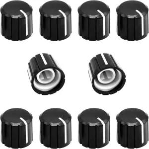 10Pcs 6mm D형 전위차계 제어 노브 플라스틱 볼륨 오디오 믹서 베이스 톤 인코더 일렉트릭 기타 스피커