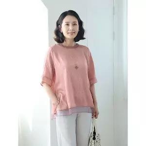 [하프클럽/]T57548 아이스 인견 링클 티블라우스 50대 엄마옷