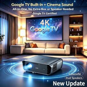 4200 ANSI 4K ULED 프로젝터 네이티브 1080P 안드로이드 14 구글 TV 2.4G+5G WiFi6 TOF 자동 초점 듀얼 스