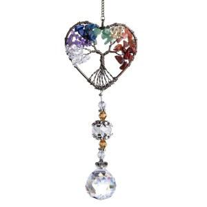 H&D HYALINE & DORA SUNCATCHER 창문 걸이 하트 모양 드롭 프리즘 볼 나무 생명의 크리스탈 펜던트