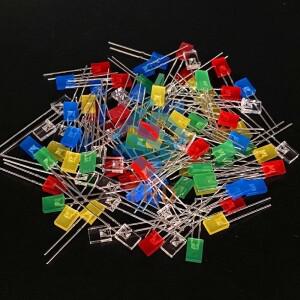 사각형 LED 234 적색 발광 다이오드 전자 DIY 키트 흰색 노란색 빨간색 녹색 2x3x4 100개