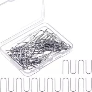 핫탑 150개 고온 니크롬 와이어 점프 링 플라스틱 보관함이 있는 21게이지 DIY 공예용 U 행거 후크 열쇠고리 세라믹 장식품 제작 유리 융합 150