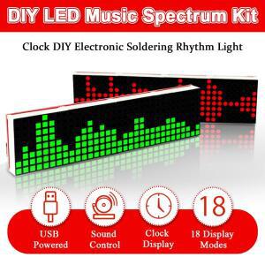 DIY LED 음악 스펙트럼 DS1302 도트 매트릭스 시계 전자 리듬 라이트 USB DC5V 마이크로 케이블 납땜