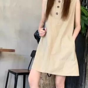 이쁘다요 버튼 미니 앤 치마 롱 여성 민소매 원피스 여름