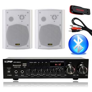K&POP 매장앰프스피커 KPR-160EUG KPR-160S 흰색2개 세트 블루투스 카페용 가게용 2채널