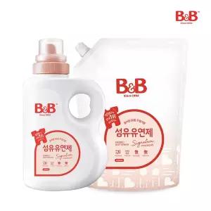 [비앤비]유아 섬유유연제 자스민 용기 1500ml 1개+ 리필 1500ml 1개