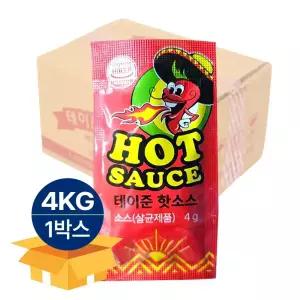 태원 테이준 핫소스 일회용 핫소스 4g x 1000 개입 1박스