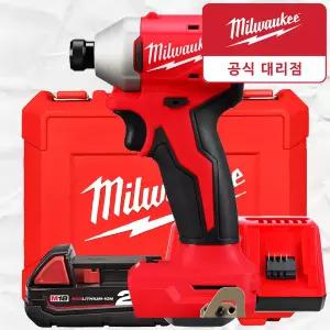 밀워키 M18 BLIDR-201C 18V 전동 임팩트 렌치 드릴 드라이버 충전 무선 임팩 세트
