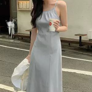 헤온 시어서커 뷔스티에 롱 원피스 여름 바캉스템 휴가룩