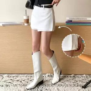 [하프클럽/]여성 레잉노 사이드슬릿 편한 스트랩 치마바지