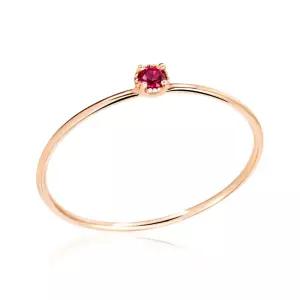 18K 로즈컷 큐빅 탄생석 2mm 7월 루비 반지 NPR29784